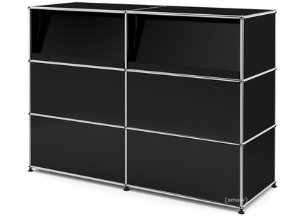 USM Haller Counter Type 2 (with Angled Shelves) Graphite black RAL 9011|150 cm (2 elements)|50 cm