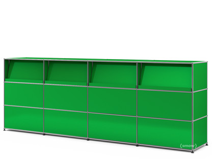 USM Haller Counter Type 2 (with Angled Shelves) USM green|300 cm (4 elements)|50 cm