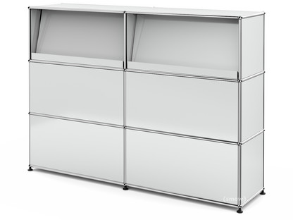 USM Haller Counter Type 2 (with Angled Shelves) Light grey RAL 7035|150 cm (2 elements)|35 cm