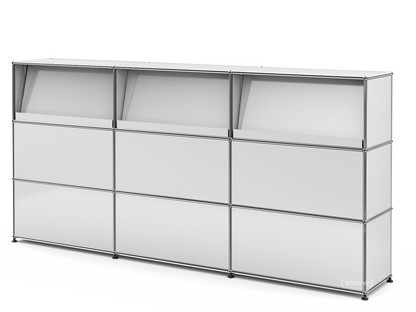 USM Haller Counter Type 2 (with Angled Shelves) Light grey RAL 7035|225 cm (3 elements)|35 cm