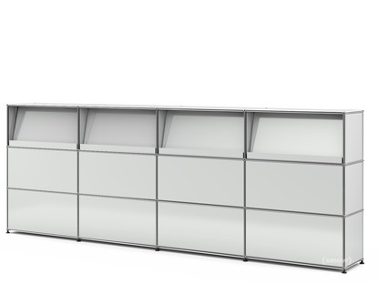 USM Haller Counter Type 2 (with Angled Shelves) Light grey RAL 7035|300 cm (4 elements)|35 cm