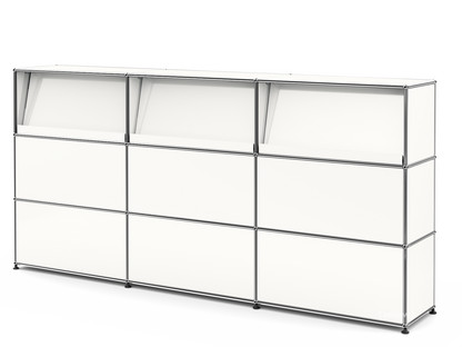 USM Haller Counter Type 2 (with Angled Shelves) Pure white RAL 9010|225 cm (3 elements)|35 cm