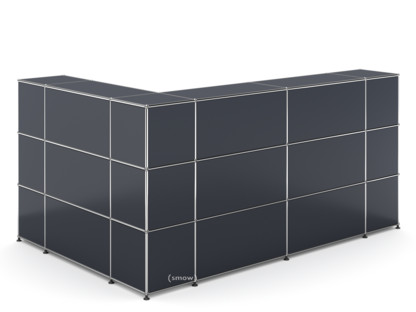 USM Haller Counter Type 4 Anthracite RAL 7016|Corner closed