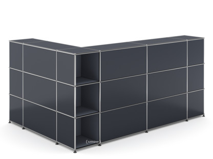 USM Haller Counter Type 4 Anthracite RAL 7016|Corner open