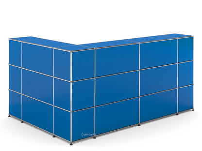 USM Haller Counter Type 4 Gentian blue RAL 5010|Corner closed