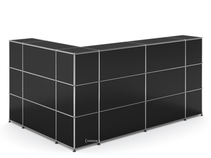 USM Haller Counter Type 4 Graphite black RAL 9011|Corner closed