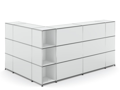 USM Haller Counter Type 4 Light grey RAL 7035|Corner open