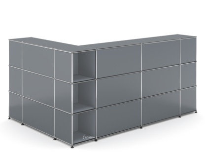 USM Haller Counter Type 4 Mid grey RAL 7005|Corner open