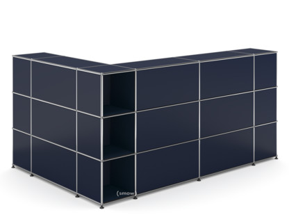 USM Haller Counter Type 4 Steel blue RAL 5011|Corner open