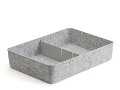 USM Inos Box W 45,3 x H 9,5 cm|Light grey|Partition 1