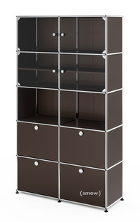 USM Haller Vitrine H 179 x W 103 x D 38 cm|USM brown|No locks