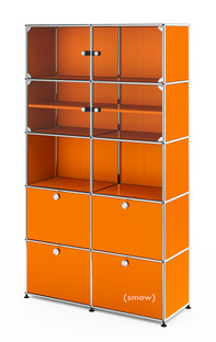 USM Haller Vitrine H 179 x W 103 x D 38 cm|Pure orange RAL 2004|All compartments with a lock
