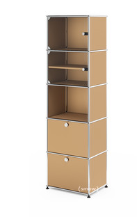 USM Haller Vitrine H 179 x W 53 x D 38 cm|USM beige|All compartments with a lock