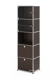 USM Haller Vitrine H 179 x W 53 x D 38 cm|USM brown|All compartments with a lock