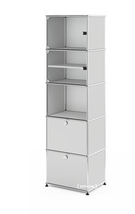 USM Haller Vitrine H 179 x W 53 x D 38 cm|Light grey RAL 7035|No locks