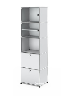 USM Haller Vitrine H 179 x W 53 x D 38 cm|USM matte silver|No locks