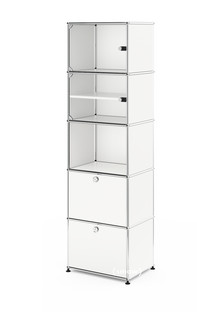 USM Haller Vitrine H 179 x W 53 x D 38 cm|Pure white RAL 9010|All compartments with a lock