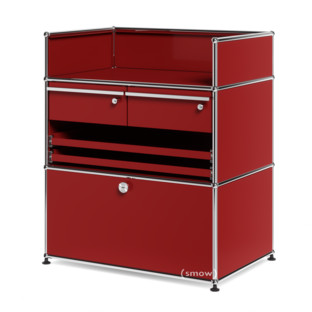 USM Haller Surgery Sideboard USM ruby red|All compartments with a lock