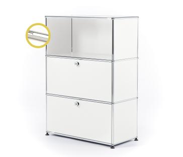 USM Haller E Highboard M with Compartment Lighting Pure white RAL 9010|Cool white