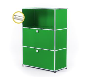 USM Haller E Highboard M with Compartment Lighting USM green|Cool white