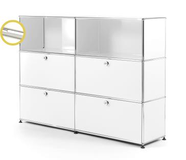 USM Haller E Highboard L with Compartment Lighting Pure white RAL 9010|Cool white