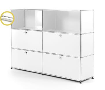 USM Haller E Highboard L with Compartment Lighting Pure white RAL 9010|Cool white