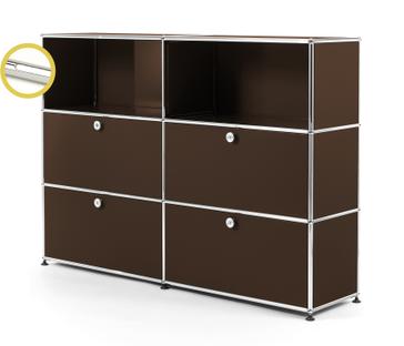 USM Haller E Highboard L with Compartment Lighting USM brown|Cool white
