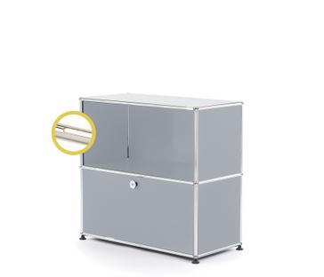 USM Haller E Sideboard M with Compartment Lighting USM matte silver|Warm white