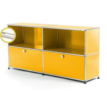 USM Haller E Sideboard L with Compartment Lighting Golden yellow RAL 1004|Cool white