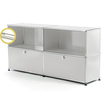 USM Haller E Sideboard L with Compartment Lighting Light grey RAL 7035|Cool white
