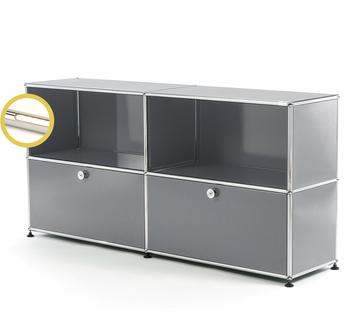 USM Haller E Sideboard L with Compartment Lighting Mid grey RAL 7005|Warm white