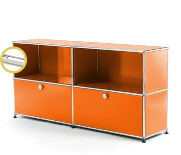 USM Haller E Sideboard L with Compartment Lighting Pure orange RAL 2004|Cool white