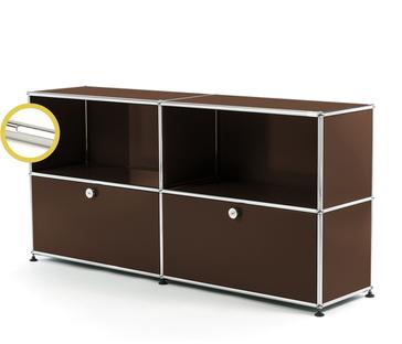 USM Haller E Sideboard L with Compartment Lighting USM brown|Cool white