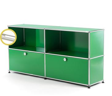 USM Haller E Sideboard L with Compartment Lighting USM green|Cool white