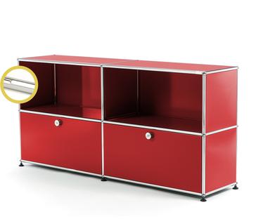 USM Haller E Sideboard L with Compartment Lighting USM ruby red|Cool white
