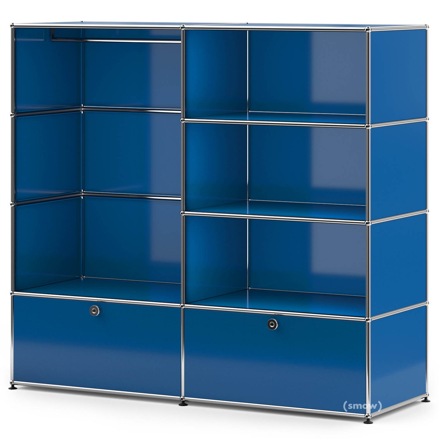 USM Haller Clothes Rack L with Rail, Gentian blue RAL 5010 by Fritz ...