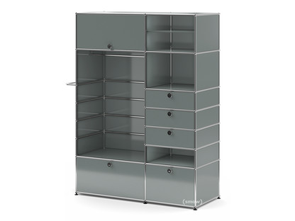 USM Haller Wardrobe Model II, Mid grey RAL 7005 | USM Haller | USM Haller  Wardrobes - Designer furniture from smow