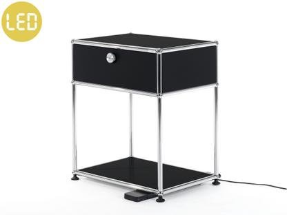 USM Haller Bedside Table with Dimmable Light Graphite black RAL 9011