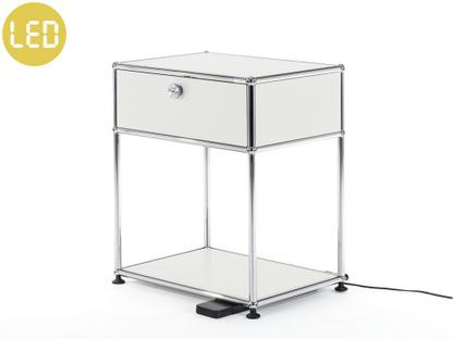 USM Haller Bedside Table with Dimmable Light Light grey RAL 7035