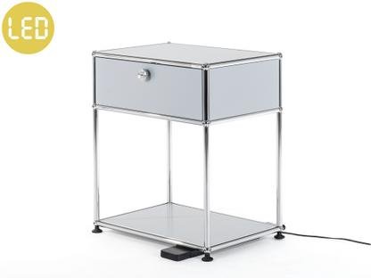 USM Haller Bedside Table with Dimmable Light USM matte silver