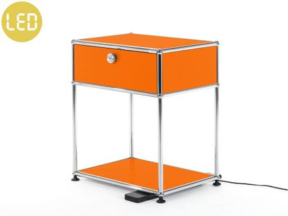 USM Haller Bedside Table with Dimmable Light Pure orange RAL 2004