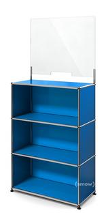 USM Haller Counter M with Security Screen Gentian blue RAL 5010|With feet