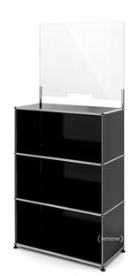 USM Haller Counter M with Security Screen Graphite black RAL 9011|With feet