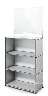USM Haller Counter M with Security Screen USM matte silver|With feet