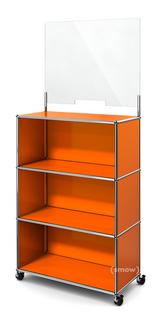 USM Haller Counter M with Security Screen Pure orange RAL 2004|With castors