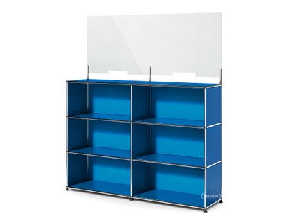 USM Haller Counter L with Security Screen Gentian blue RAL 5010