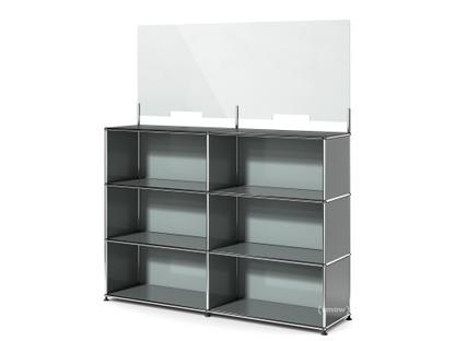 USM Haller Counter L with Security Screen Mid grey RAL 7005