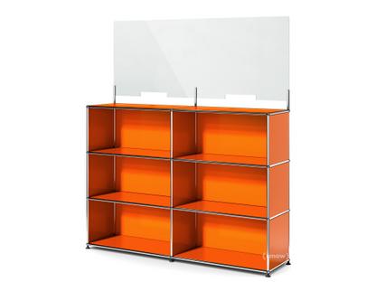 USM Haller Counter L with Security Screen Pure orange RAL 2004