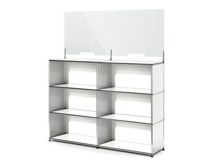 USM Haller Counter L with Security Screen Pure white RAL 9010