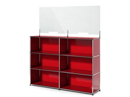 USM Haller Counter L with Security Screen USM ruby red